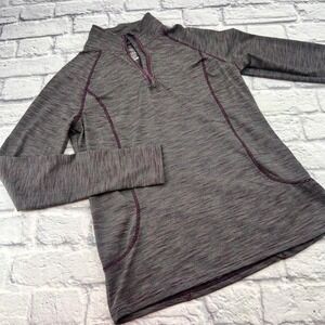 Mountain Warehouse ISOCOOL 1/4 Zip Active Shirt Grey Purple Womens US 6 Striped